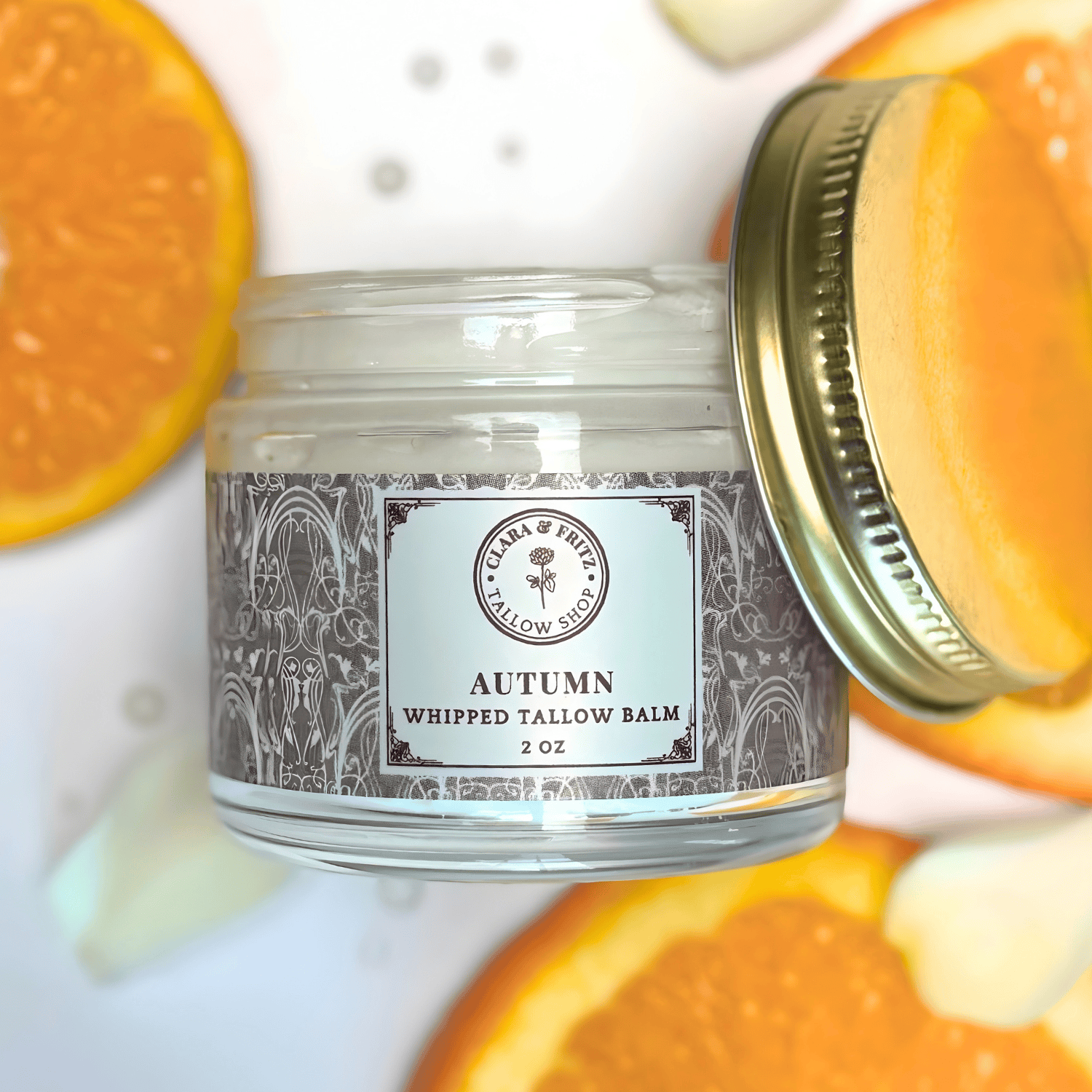 Clara &amp; Fritz Tallow Shop Lotion &amp; Moisturizer Alpine Crème Scented Whipped Tallow Balm 2 oz