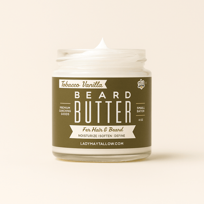Natural Beard Butter for Men Tobacco Vanilla | All-Natural Beard &amp; Skin Care