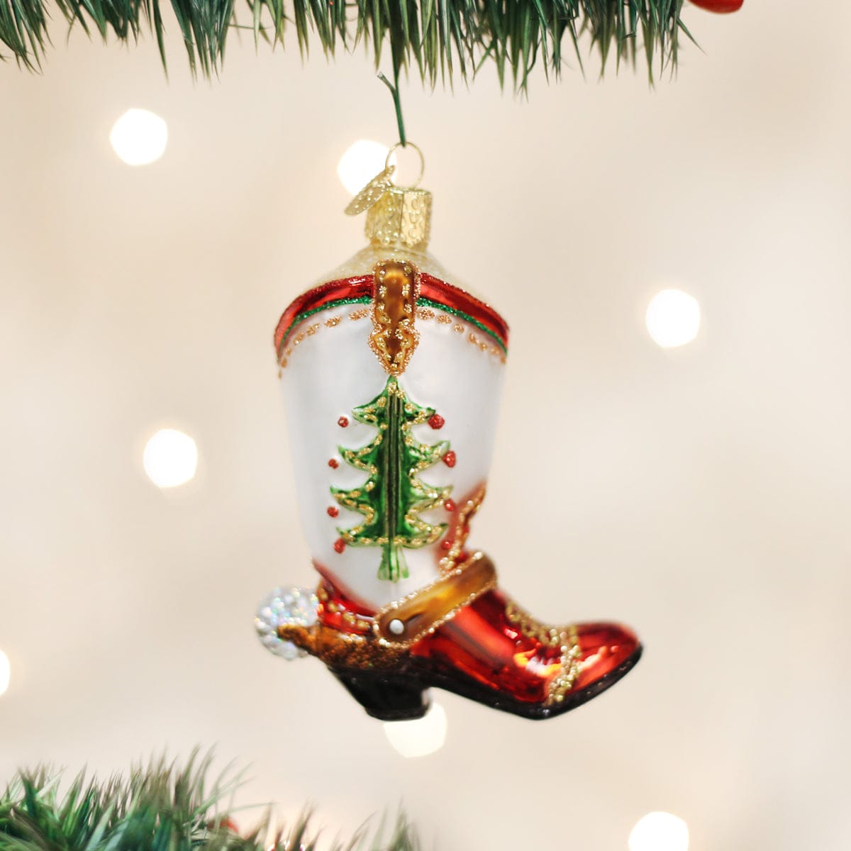 Old World Christmas 4 X 3 X 1.25 / 32159 Christmas Cowboy Boot
