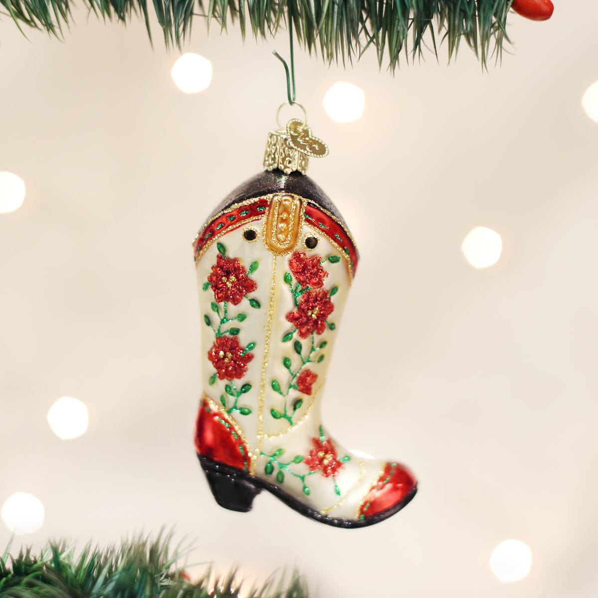 Old World Christmas 4 X 3 X 1.25 / 32160 Christmas Cowgirl Boot