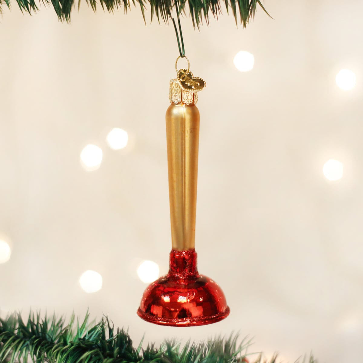 Old World Christmas 4 X 1.5 X 1.5 / 32193 Toilet Plunger Ornament