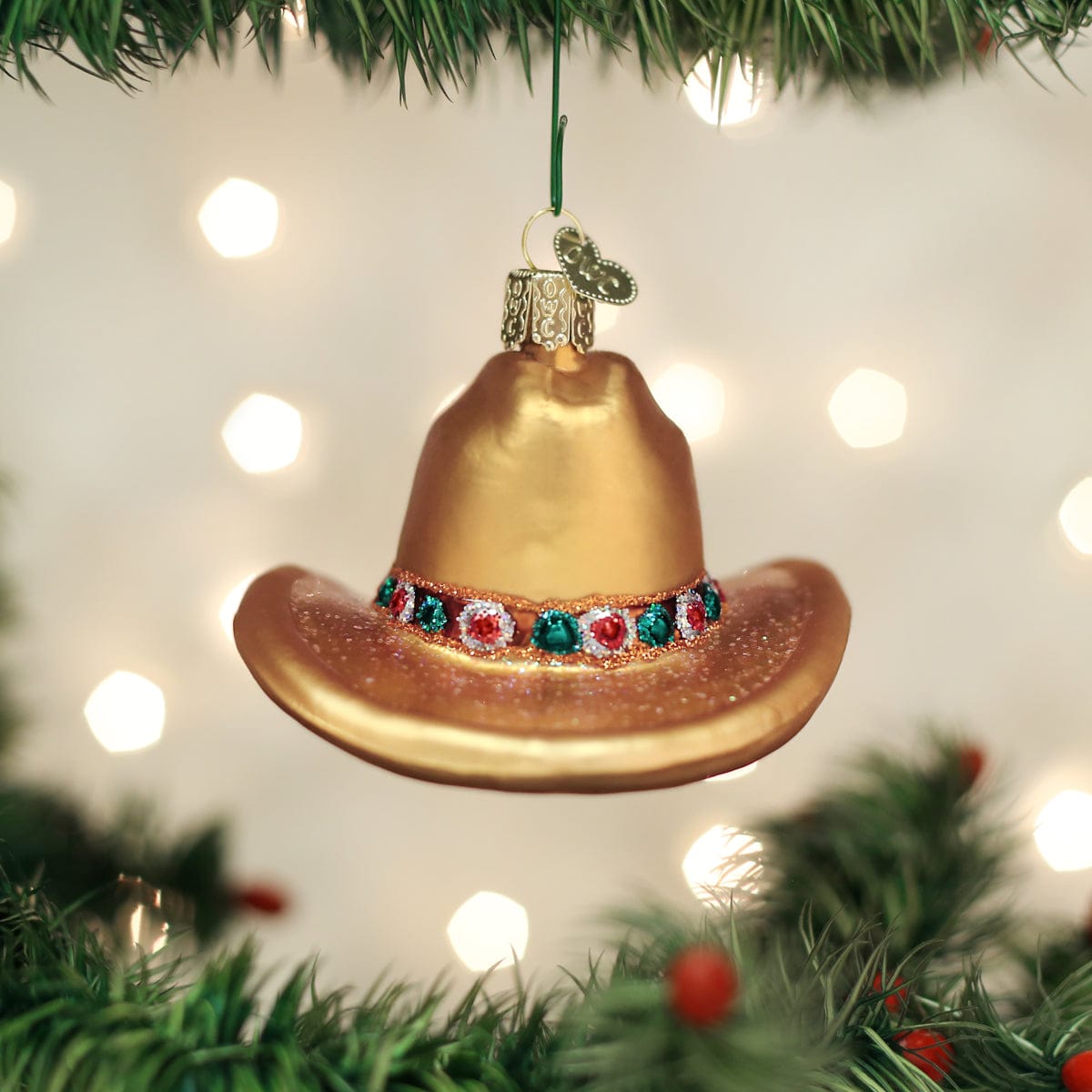 Old World Christmas 2.5 X 3.75 X 2.25 / 32354 Cowboy Hat Ornament
