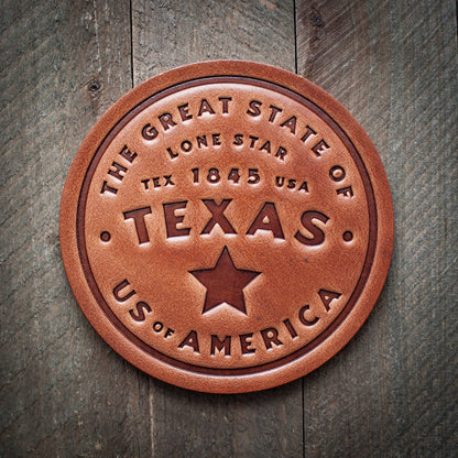 Texas Leather Coaster