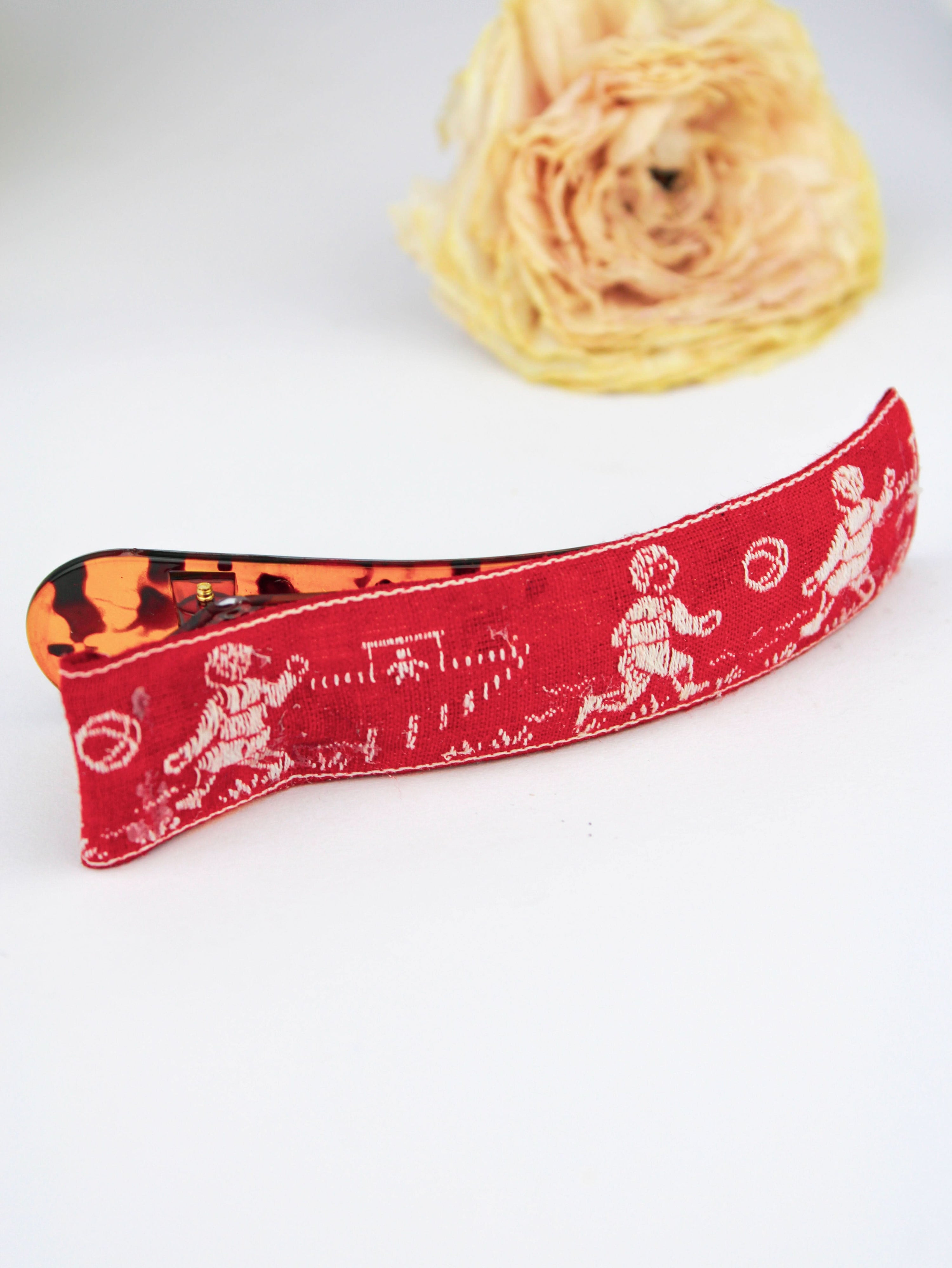 Ash &amp; Rose Hair Clip French Football Soccer Hair Clip