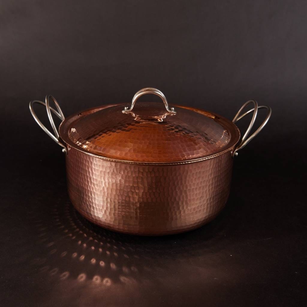 Sertodo Pots &amp; Pans 7 quart - 10 x 5 inch Beautiful and Big Copper Dutch Ovens