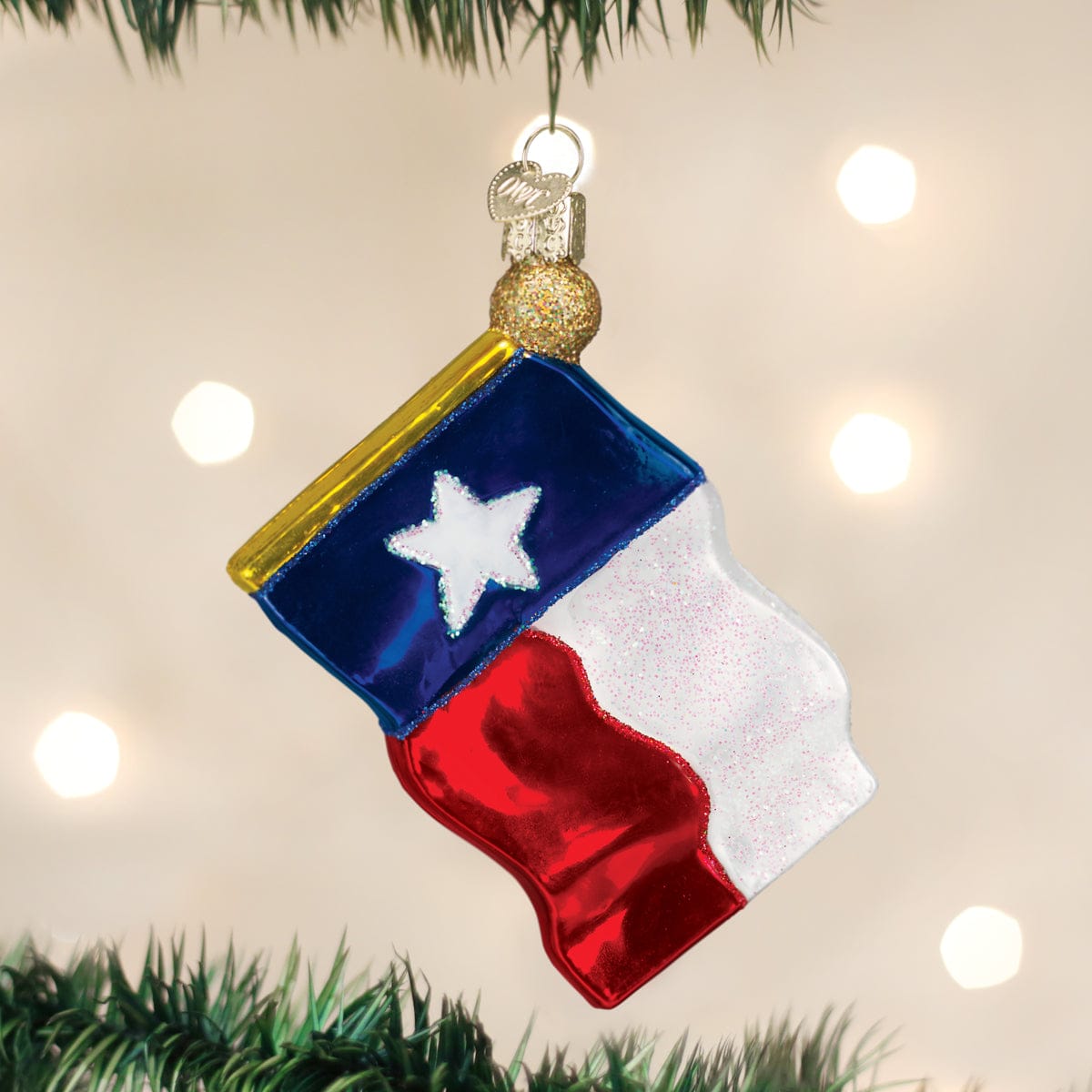 Old World Christmas 4.5 X 3.75 X 0.75 / 36045 Texas State Flag Ornament