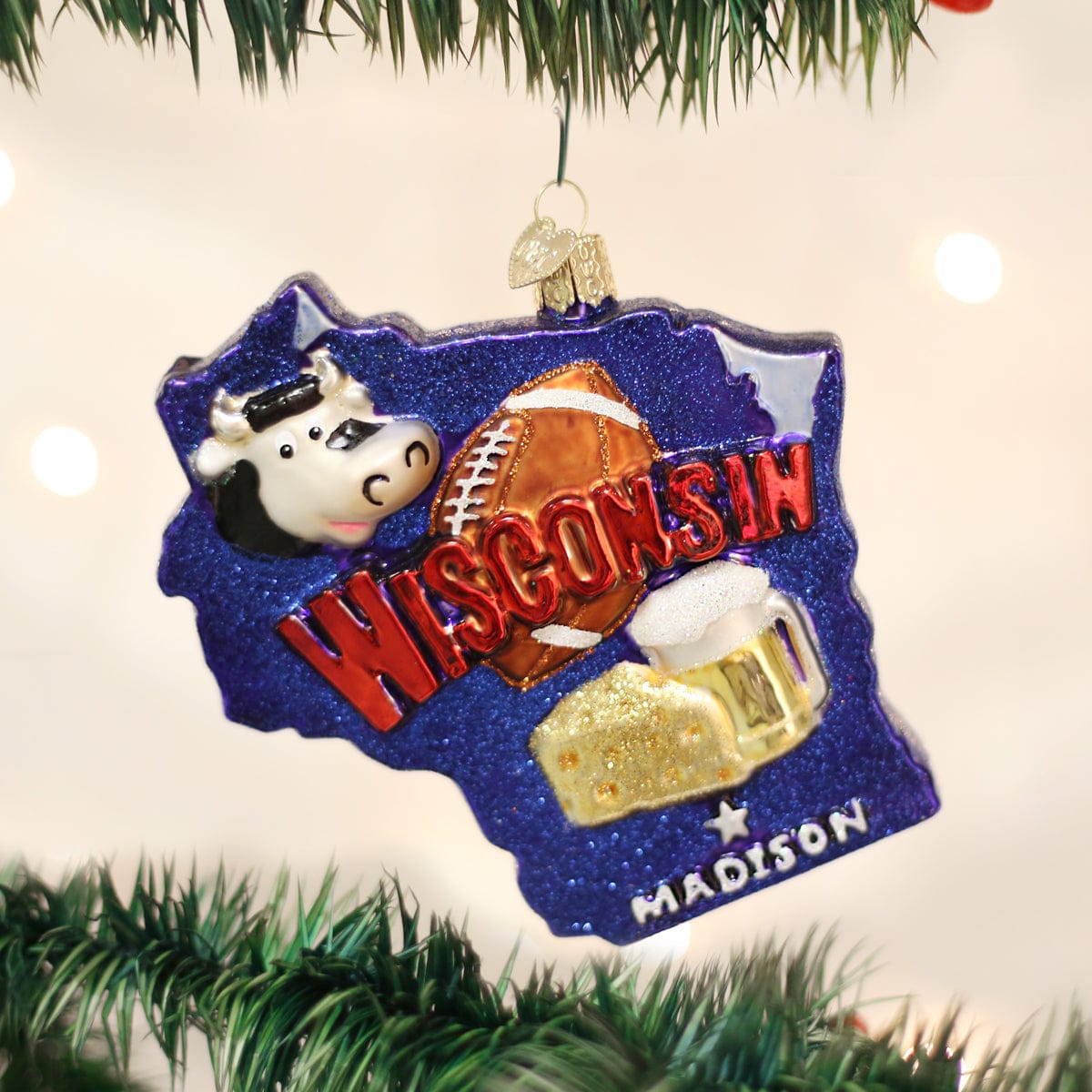 Old World Christmas 4.25 X 4 X 1 / 36167 State Of Wisconsin Ornament