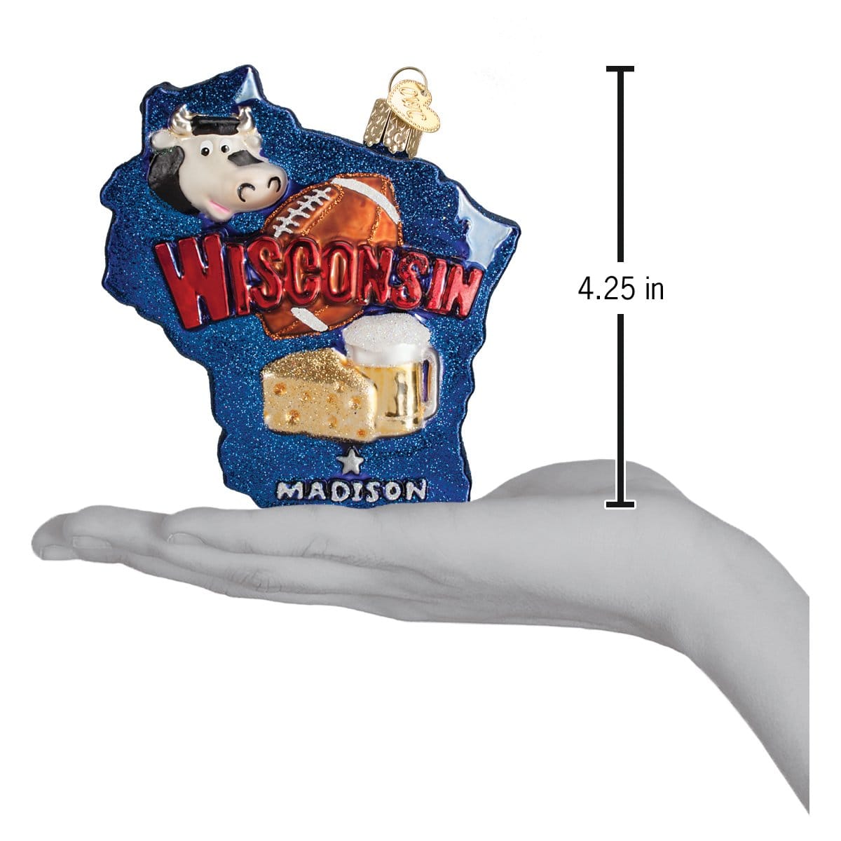 Old World Christmas 4.25 X 4 X 1 / 36167 State Of Wisconsin Ornament