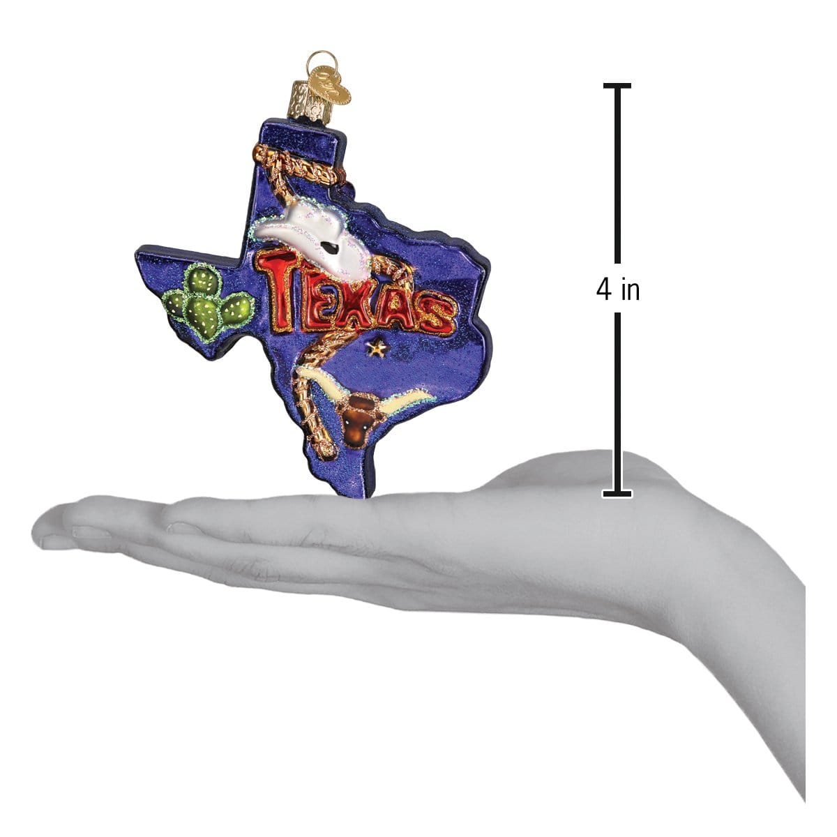 Old World Christmas 4 X 4 X 1 / 36187 State Of Texas Ornament
