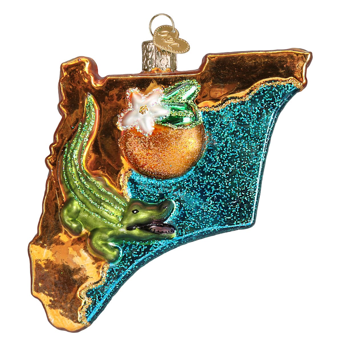 Old World Christmas 4 X 4 X 1 / 36198 State Of Florida Ornament