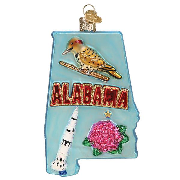 Old World Christmas 1.25 X 2.5 X 4.25 / 36272 State Of Alabama Ornament