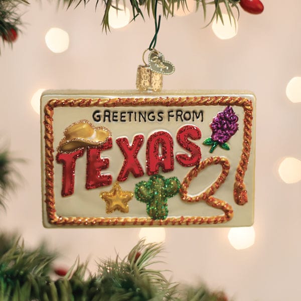 Old World Christmas 2.75 X 3.75 X 1 / 36351 Texas Postcard Ornament