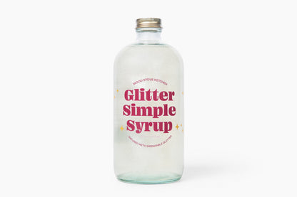 Wood Stove Kitchen Cocktail and Drink Mixers Glitter Simple Syrup, 16 fl oz