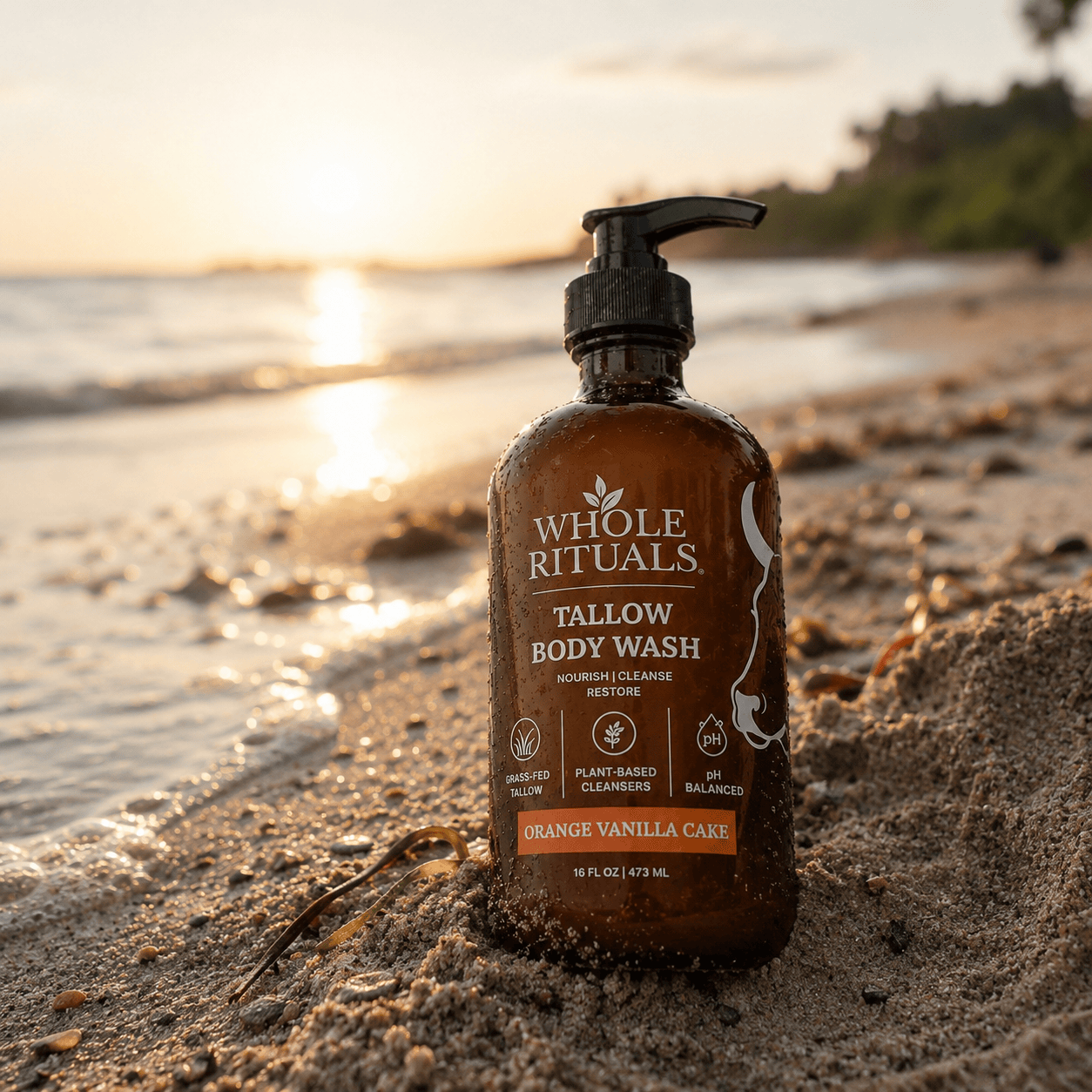 Whole Rituals Body Wash Orange Vanilla Cake Tallow Body Wash – 16 oz