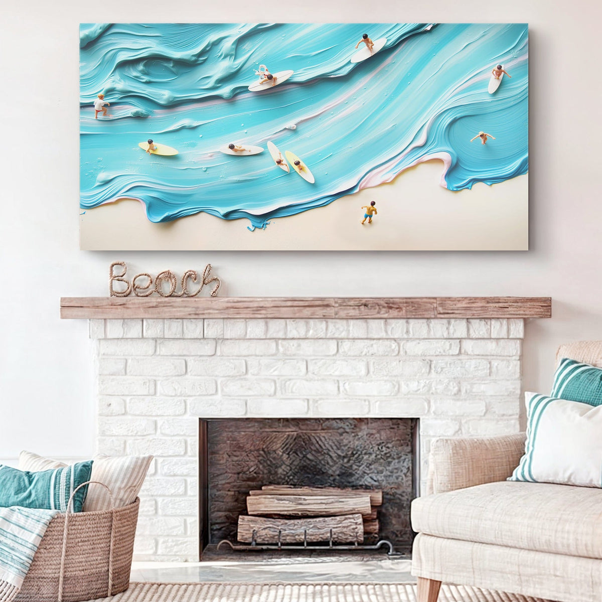 Tailored Canvases Canvas Abstract Aerial View Beach Wall Art