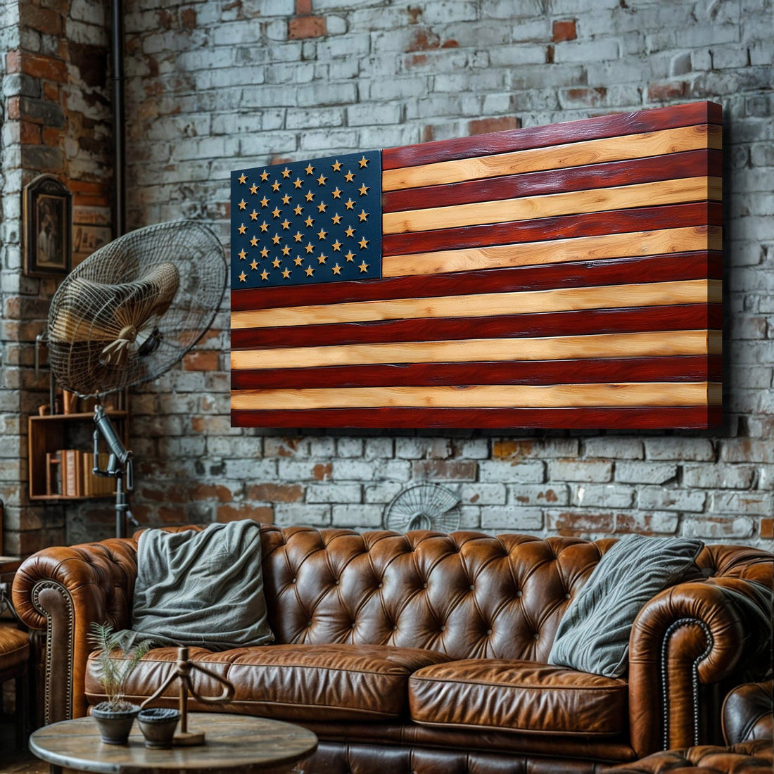 Tailored Canvases Canvas 20x10 inch Medium Premium Gallery Wrapped Old Glory American Flag Wall Art II