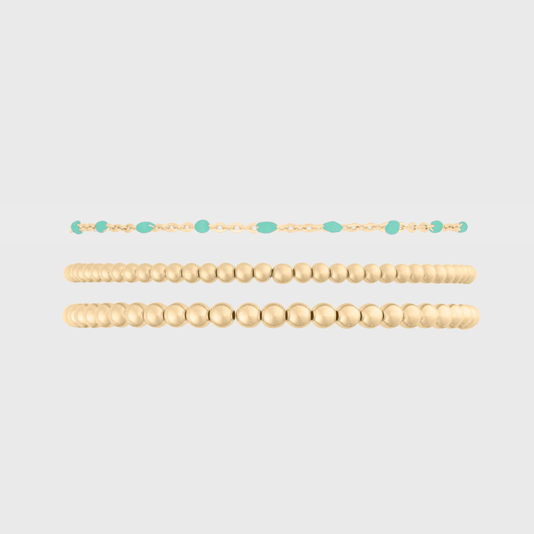 Turquoise Daisy + Juno Bracelet Triple Stack