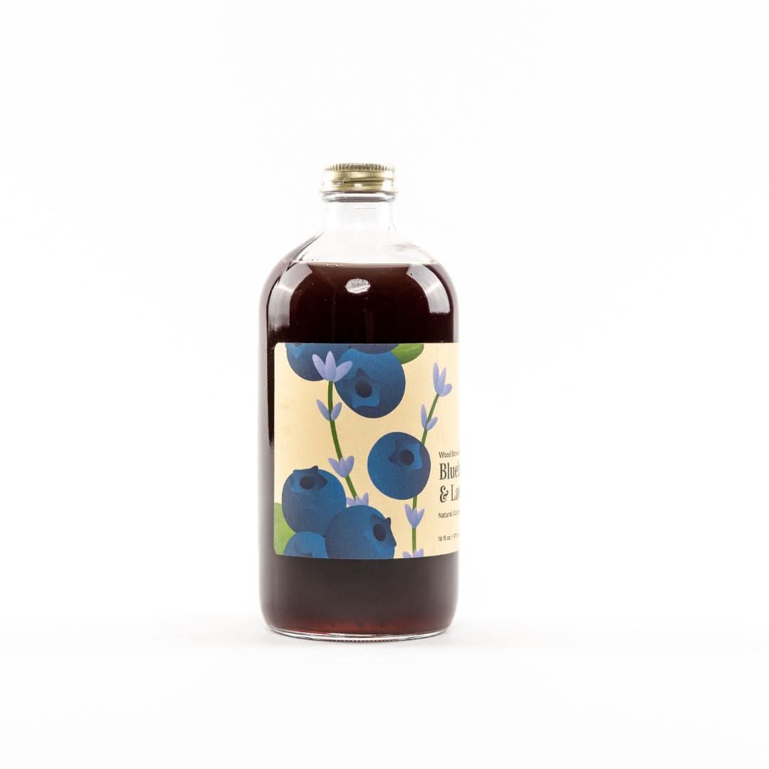 Wood Stove Kitchen Cocktail and Drink Mixers Blueberry &amp; Lavender Syrup, 16 fl oz