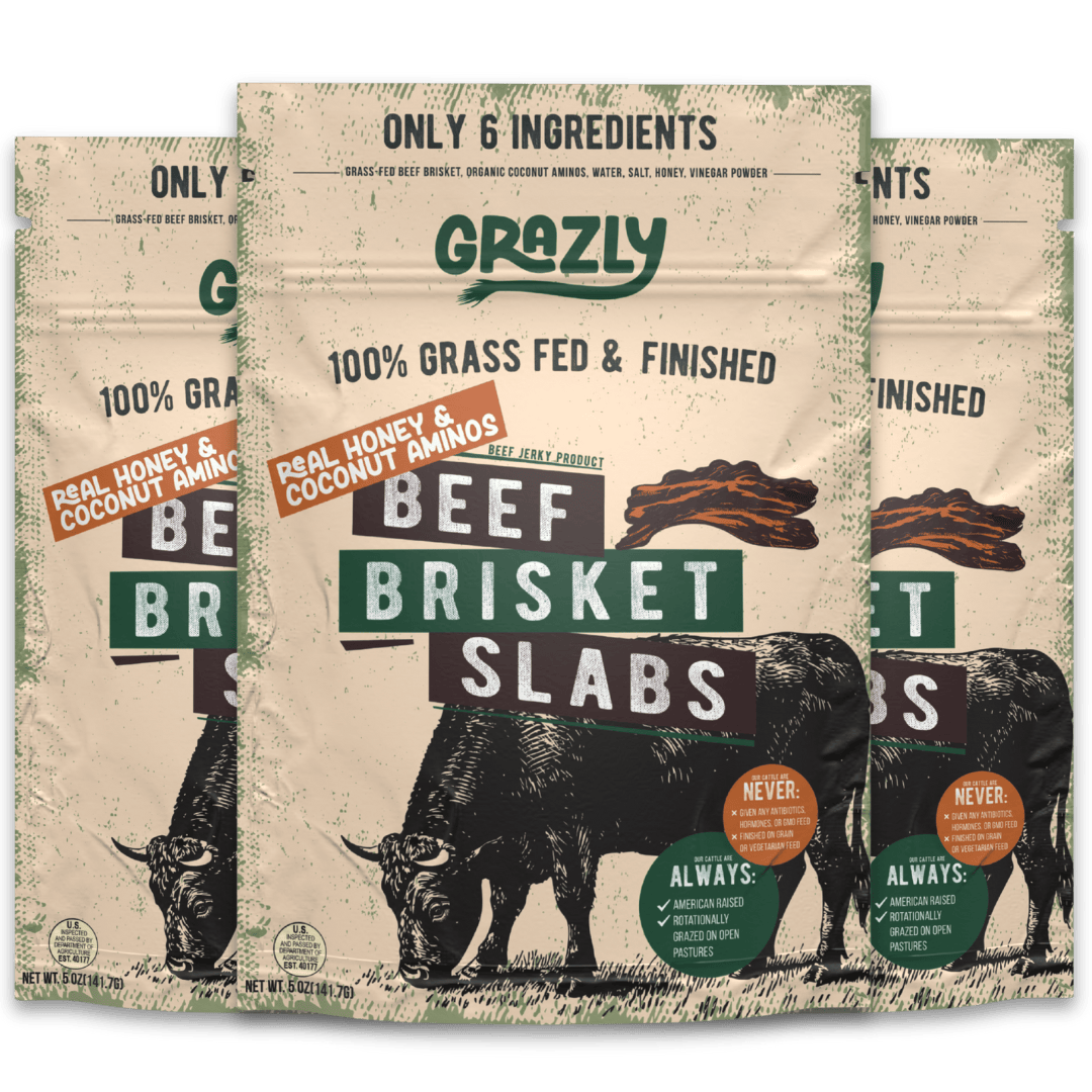 Grazly 3 Pack Raw Honey &amp; Coconut Aminos Brisket Slabs