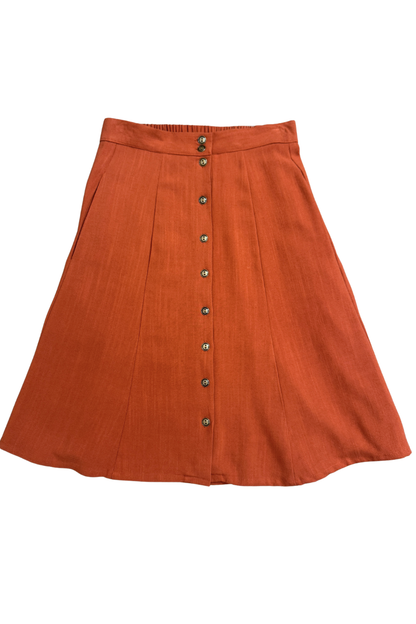 Bae Skirt in Rusty Orange Irish Linen