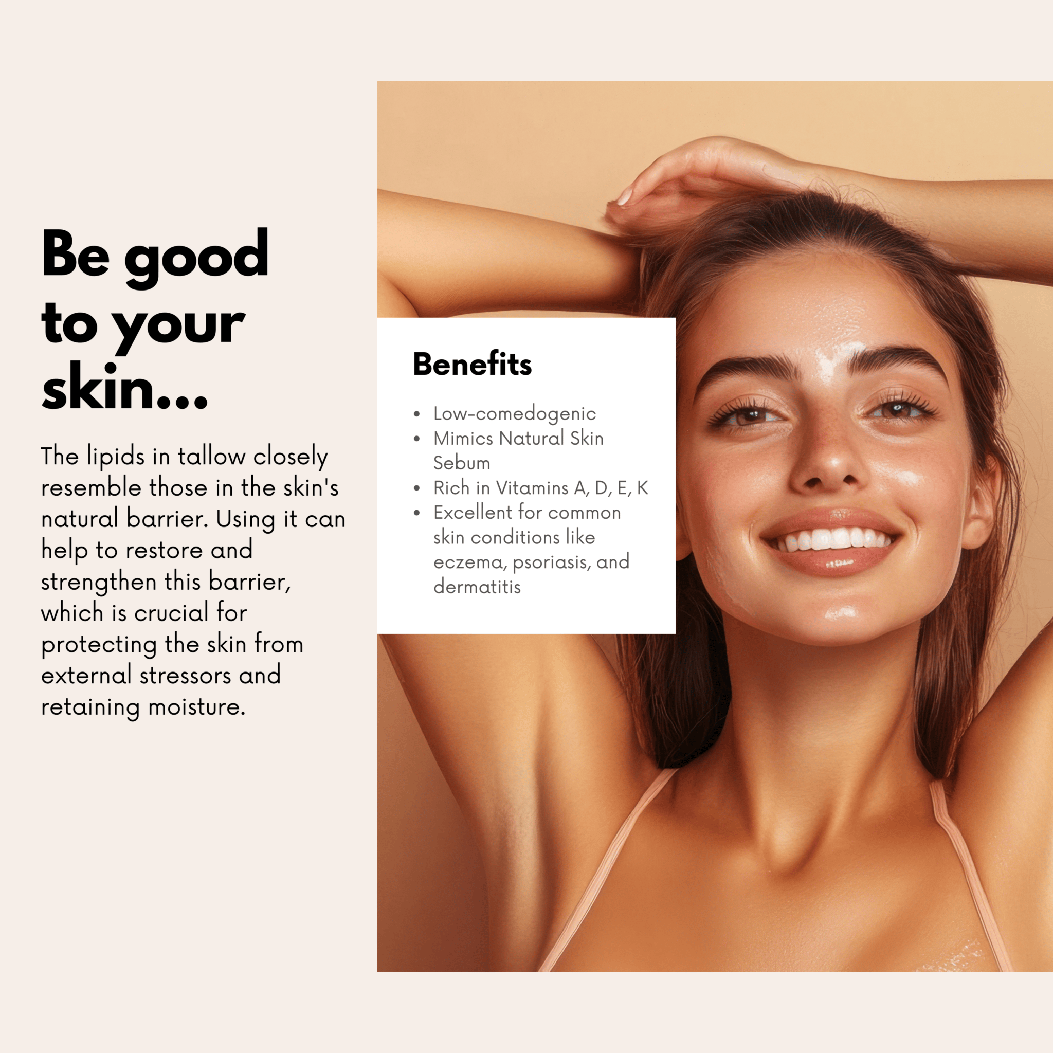 Free the Body Co. Moisturizers Tallow and Rose Hip Barrier Balm with Beeswax, Small Batch, 2oz