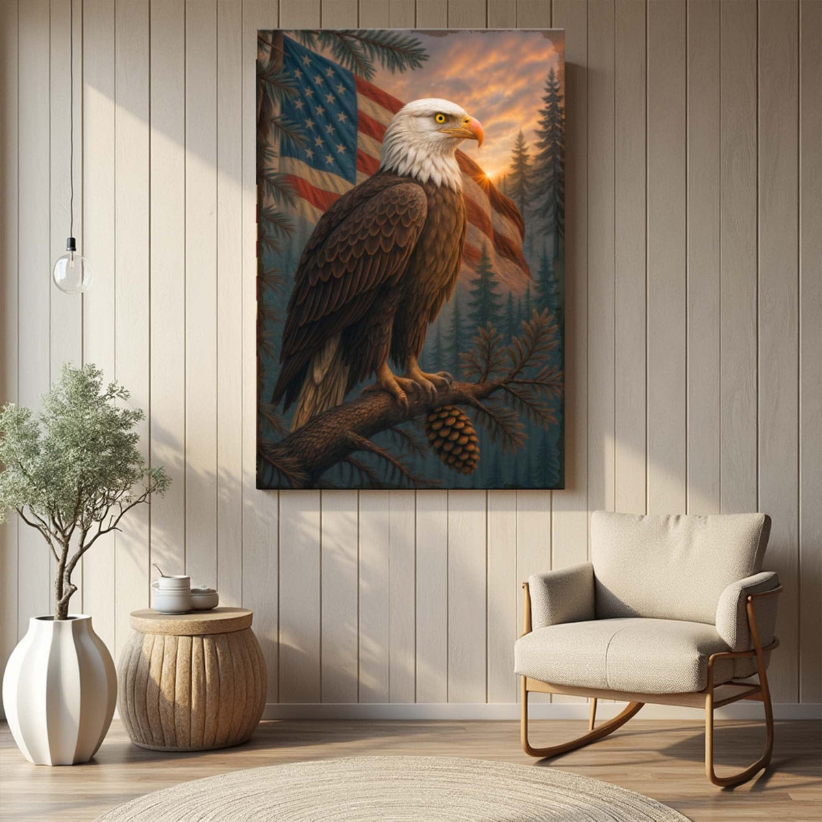 Tailored Canvases Canvas Sentinel of the Pines Eagle Wall Art