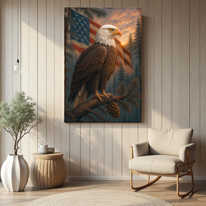 Tailored Canvases Canvas Sentinel of the Pines Eagle Wall Art