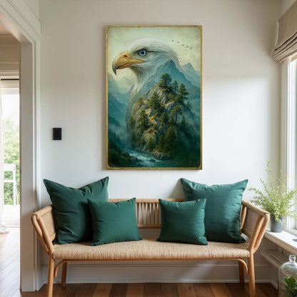 Tailored Canvases Canvas Eagle Over The Canyon Double Exposure Wall Art