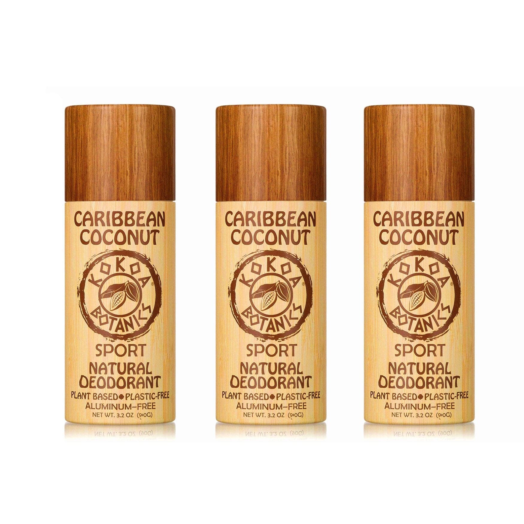 KOKOA BOTANICS natural deodorant 3 Pack CARIBBEAN COCONUT – Natural Detox Deodorant 3.2 oz
