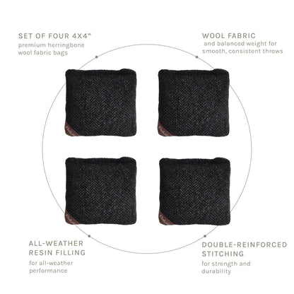 4-in Travel Herringbone Cornhole Bags | Premium All-Weather Collection