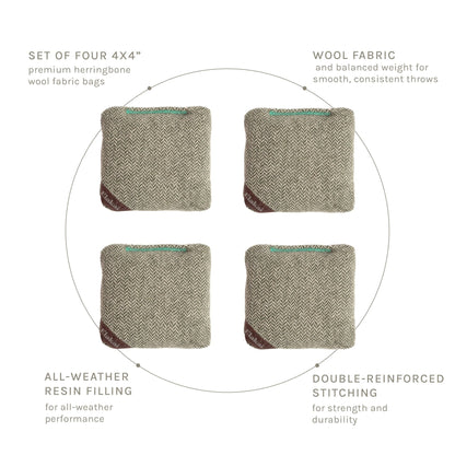 4-in Travel Herringbone Cornhole Bags | Premium All-Weather Collection