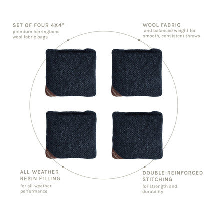 4-in Travel Herringbone Cornhole Bags | Premium All-Weather Collection