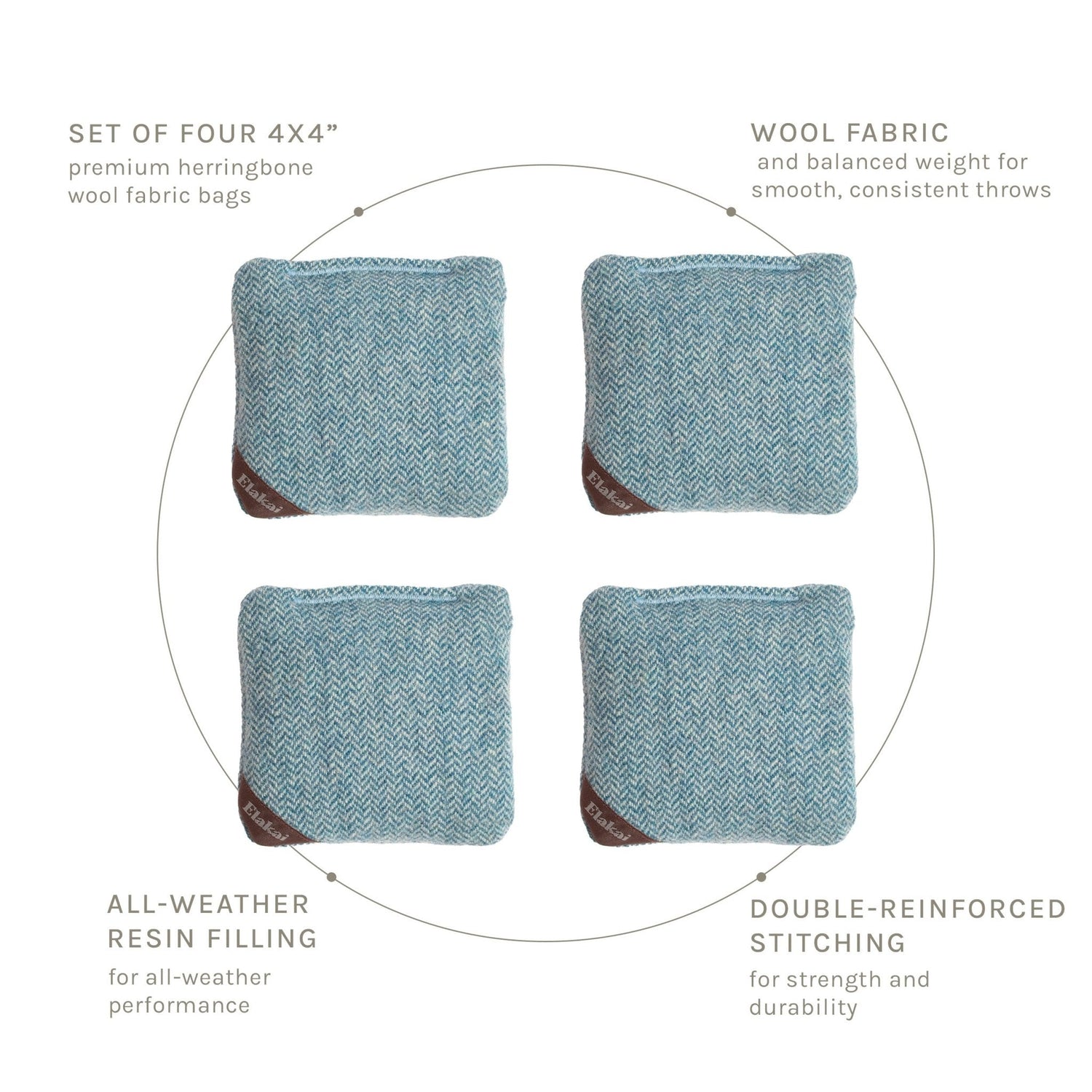 4-in Travel Herringbone Cornhole Bags | Premium All-Weather Collection