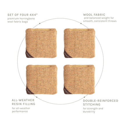 4-in Travel Herringbone Cornhole Bags | Premium All-Weather Collection