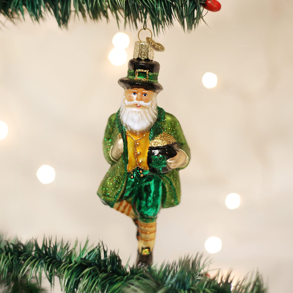 Old World Christmas 5.5 X 2.25 X 2.5 / 40201 Irish Santa Ornament