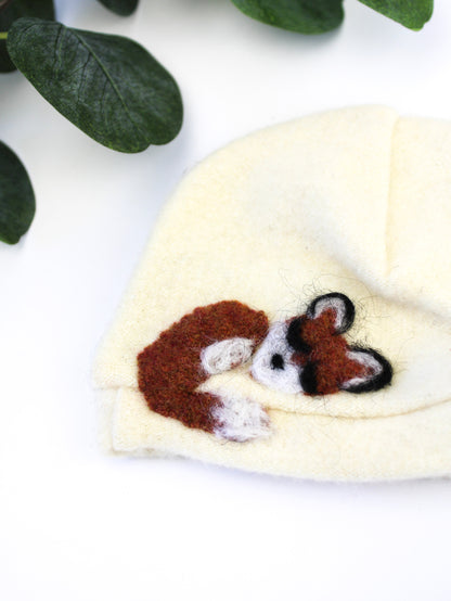 Sleeping Fox Cashmere Hat - Newborn - My American Goods