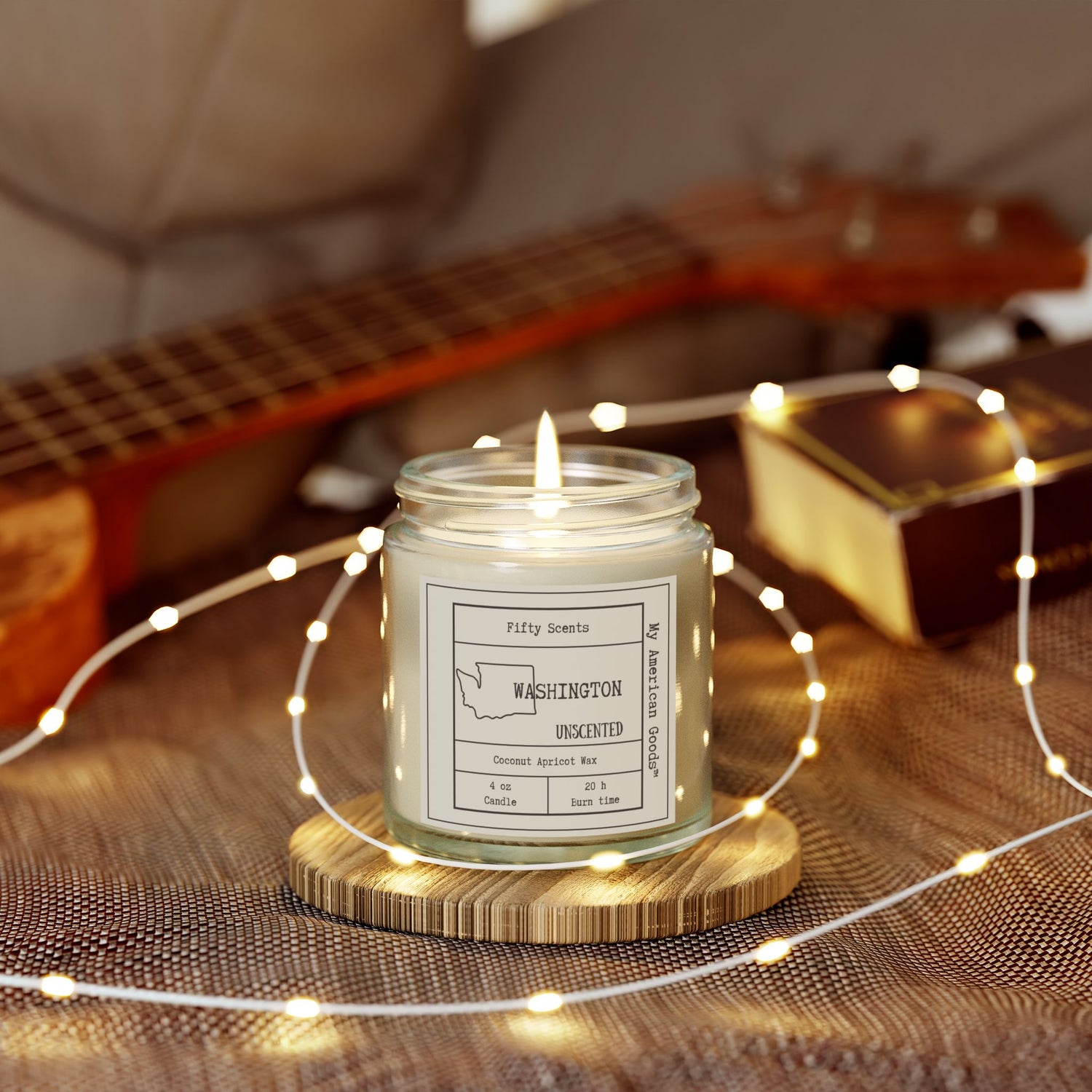 Washington unscented Candles - Coconut Apricot Wax - My American Goods