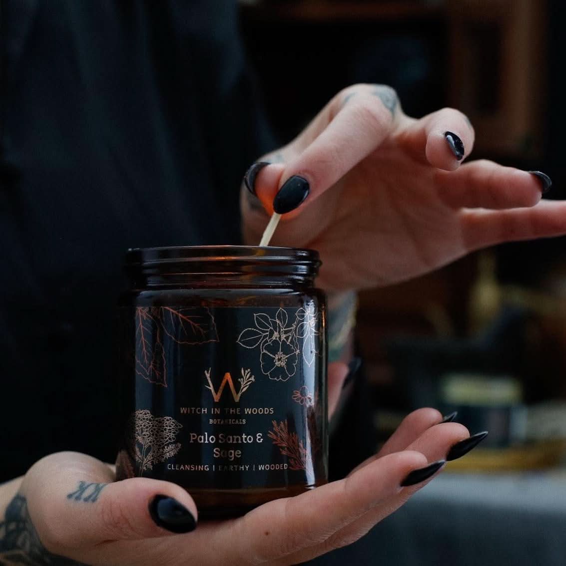 Witch in the Woods Botanicals Candle Palo Santo &amp; Sage Soy Candle Palo Santo + Sage Candle | 7.2 oz