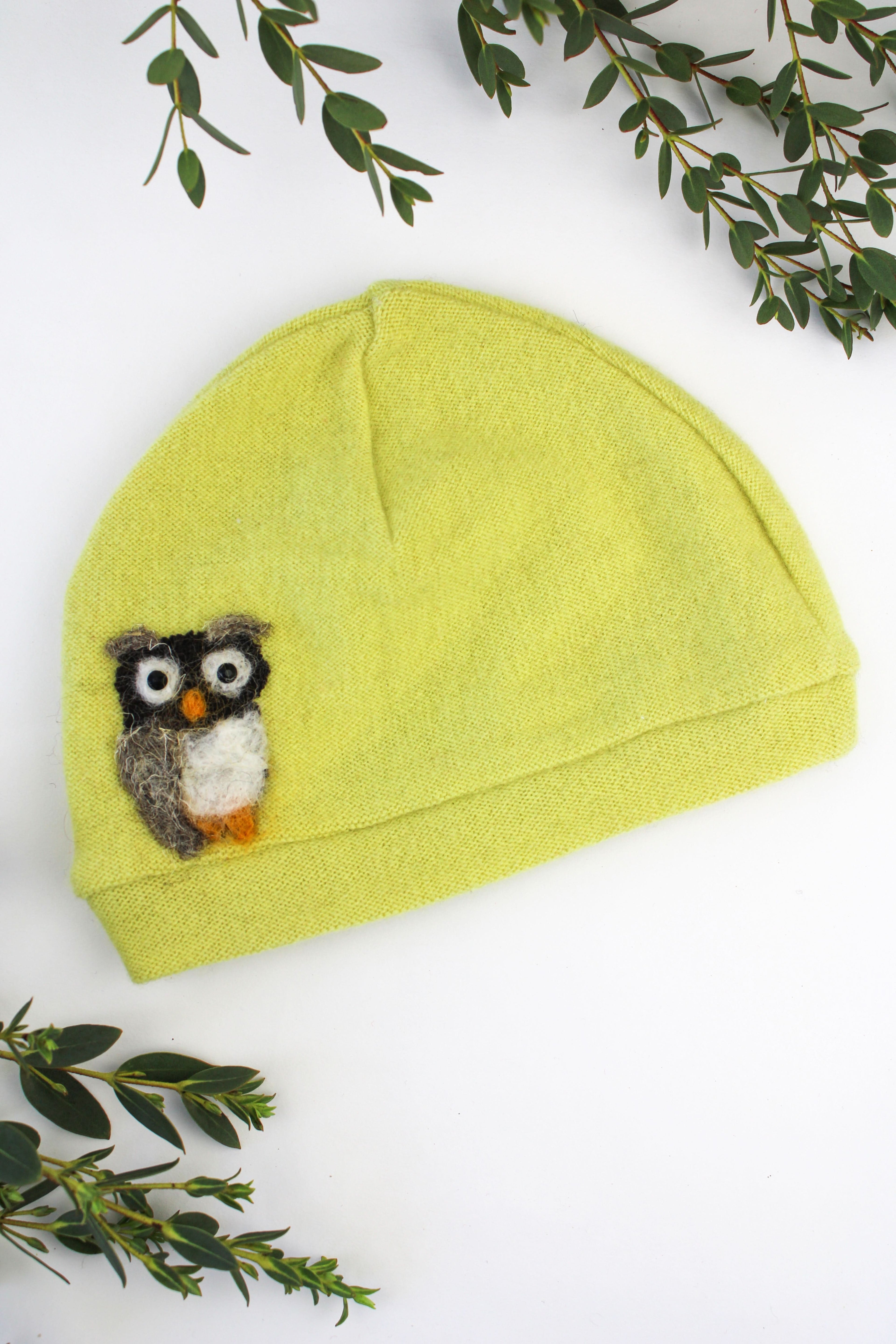 Owl Cashmere Hat - Baby - My American Goods