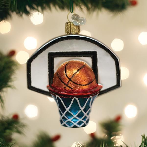 Old World Christmas 3.5 X 1.75 X 3.5 / 44164 Basketball Hoop Ornament