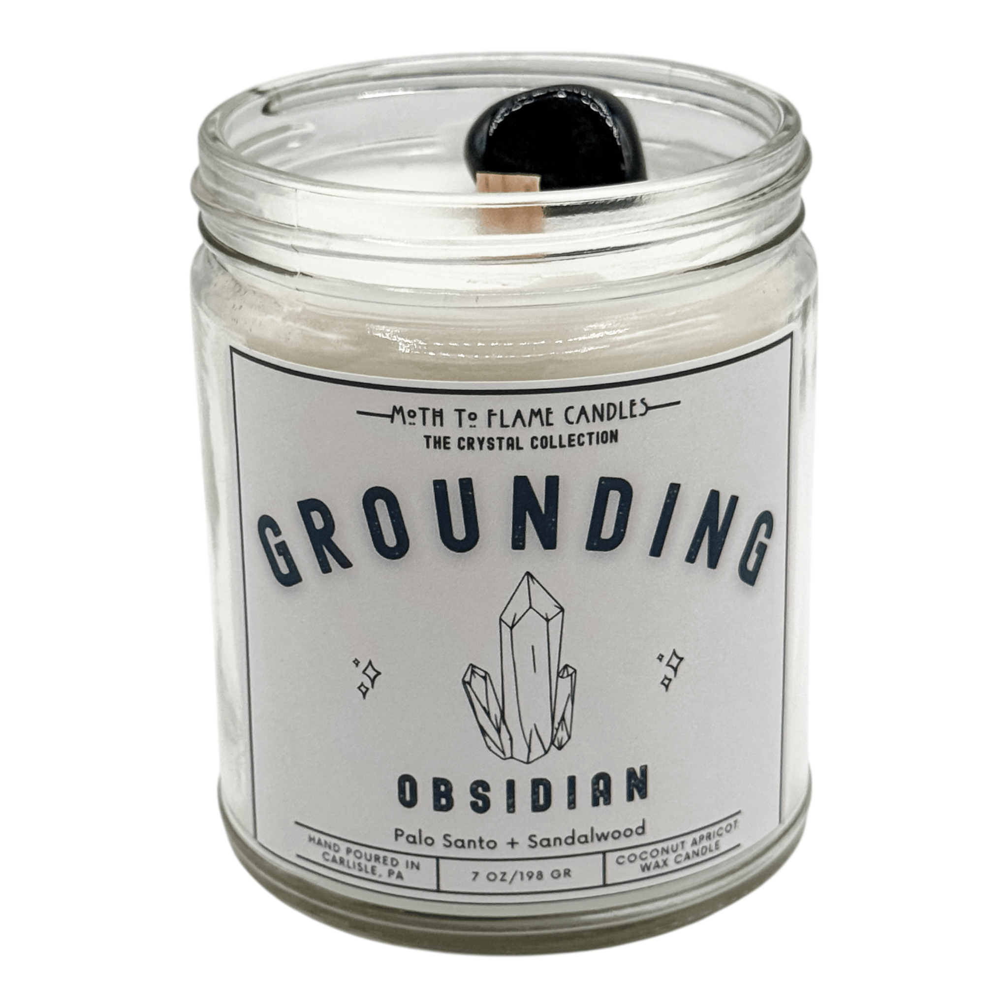 Moth to Flame Candles Crystals Grounding – 7 oz Candle