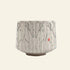 Ceramic pot with tree pattern on a white background