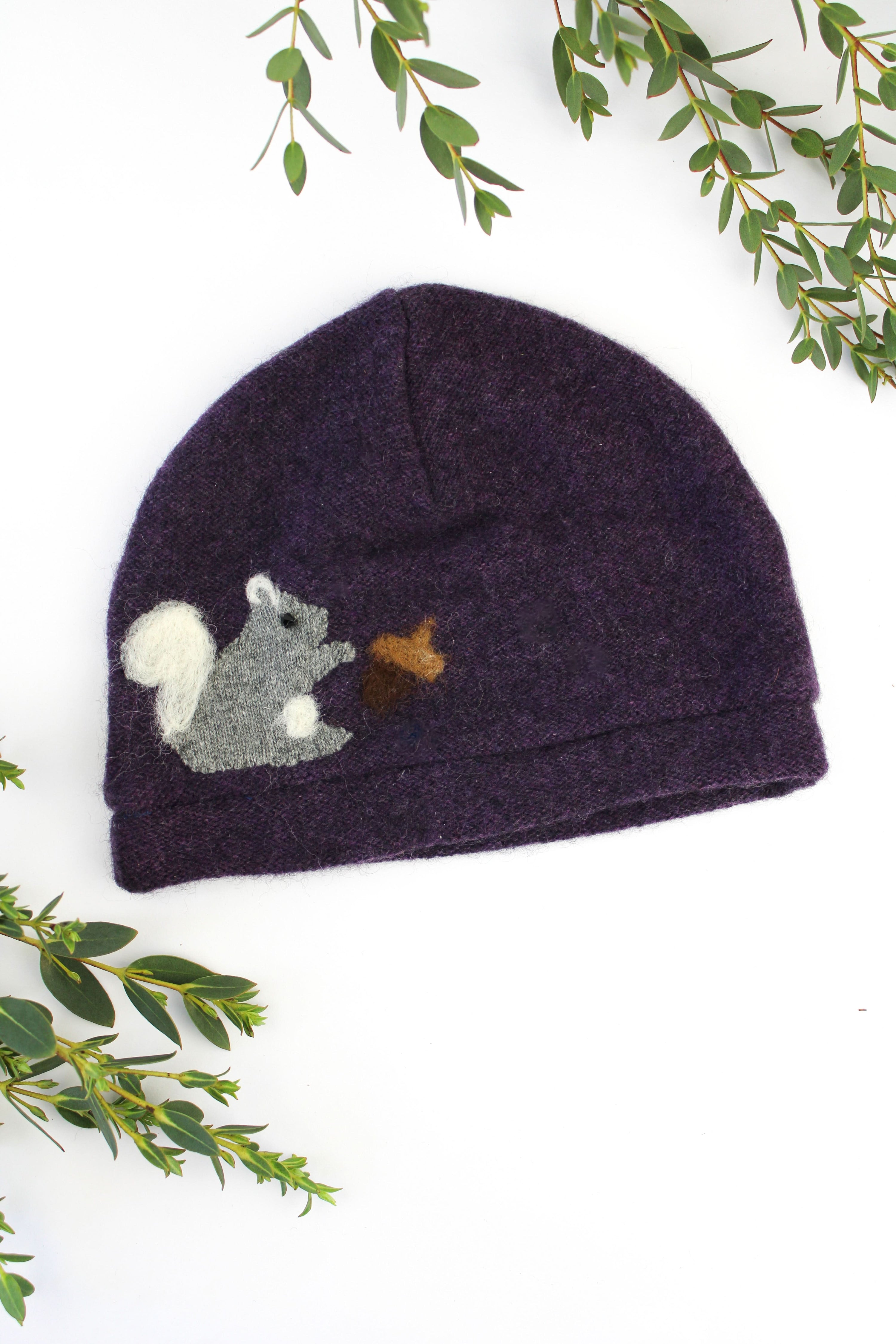 Ash &amp; Rose hat Purple Squirrel Cashmere Hat - Baby