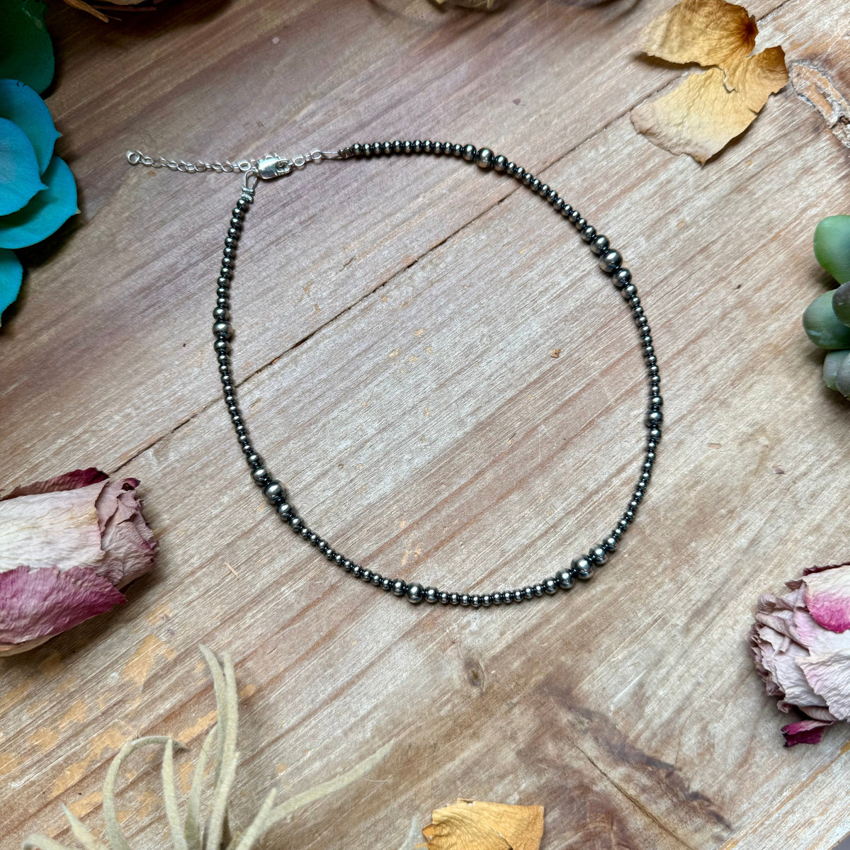 14" Graduated Sterling Silver Pearl Choker