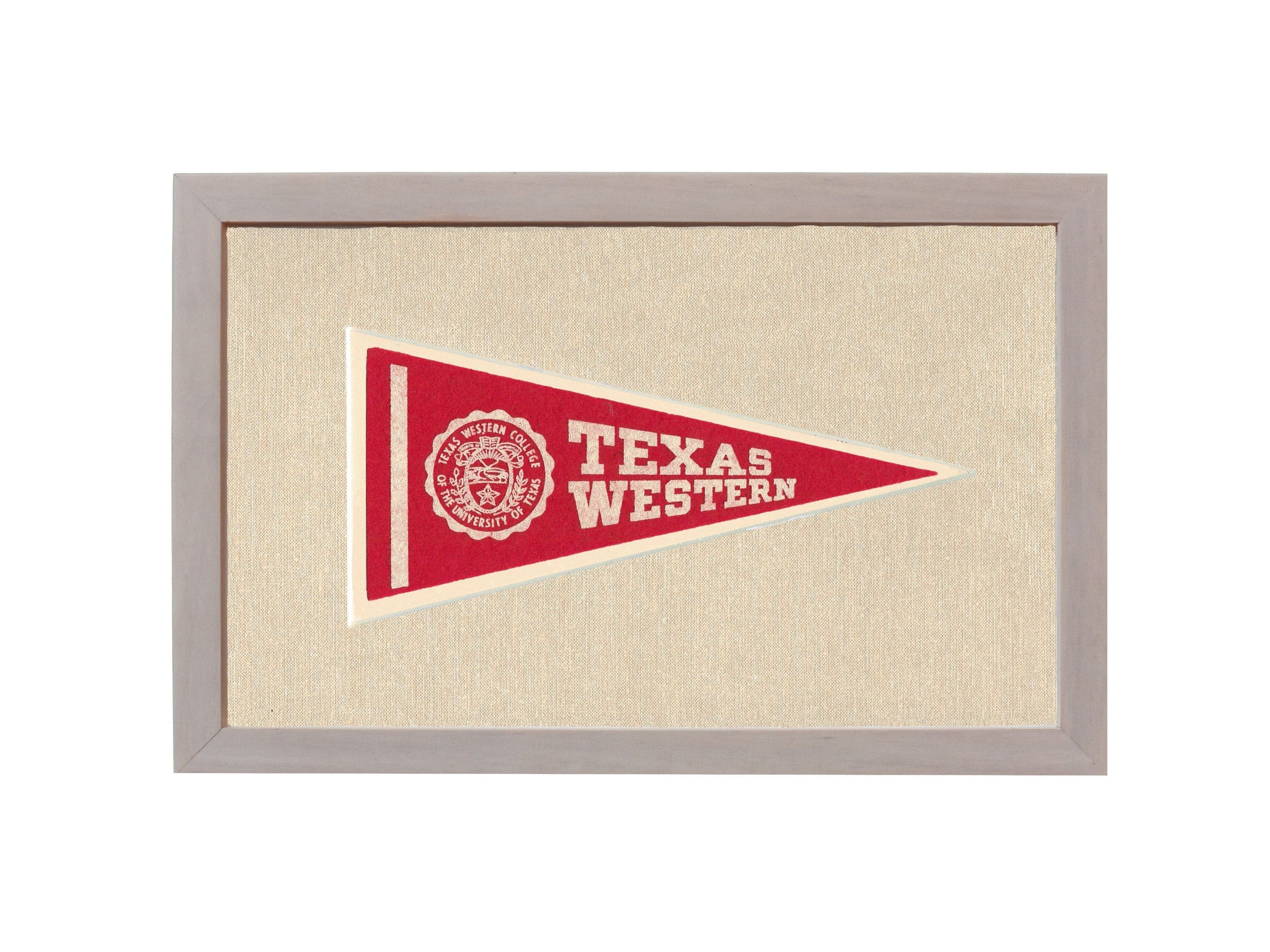 Americana Memories Vintage Pennants and Memorabilia Vintage Texas Western College  Pennant