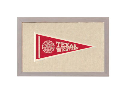 Americana Memories Vintage Pennants and Memorabilia Vintage Texas Western College  Pennant