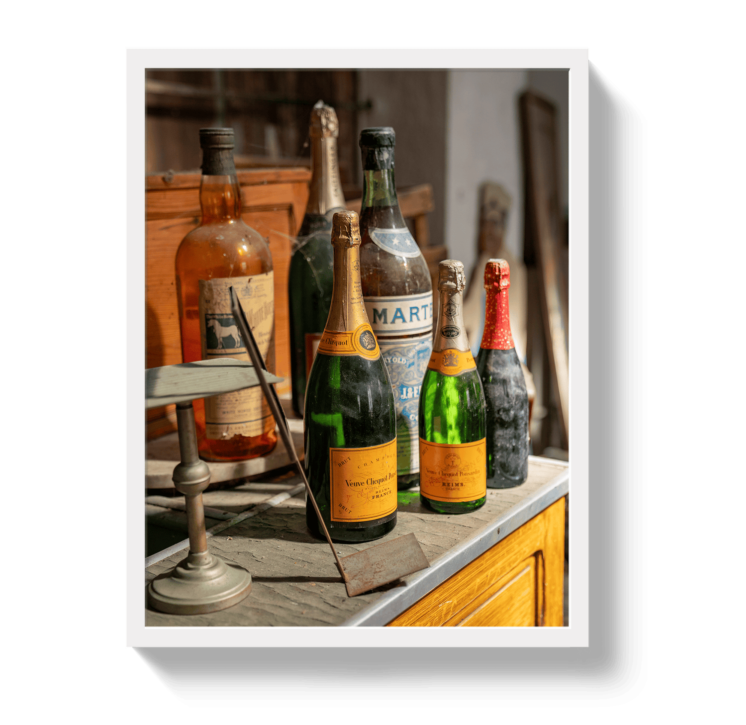 Johnny Vacay White / 11x14 / Full Bleed Vintage Veuve