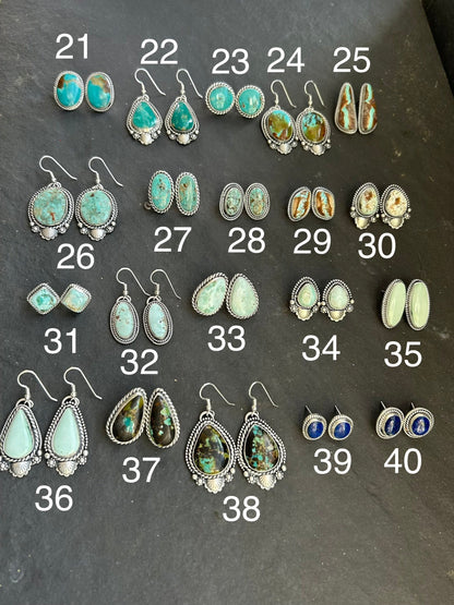 Cripple Creek Turquoise Stud Earrings by Jason Ogg