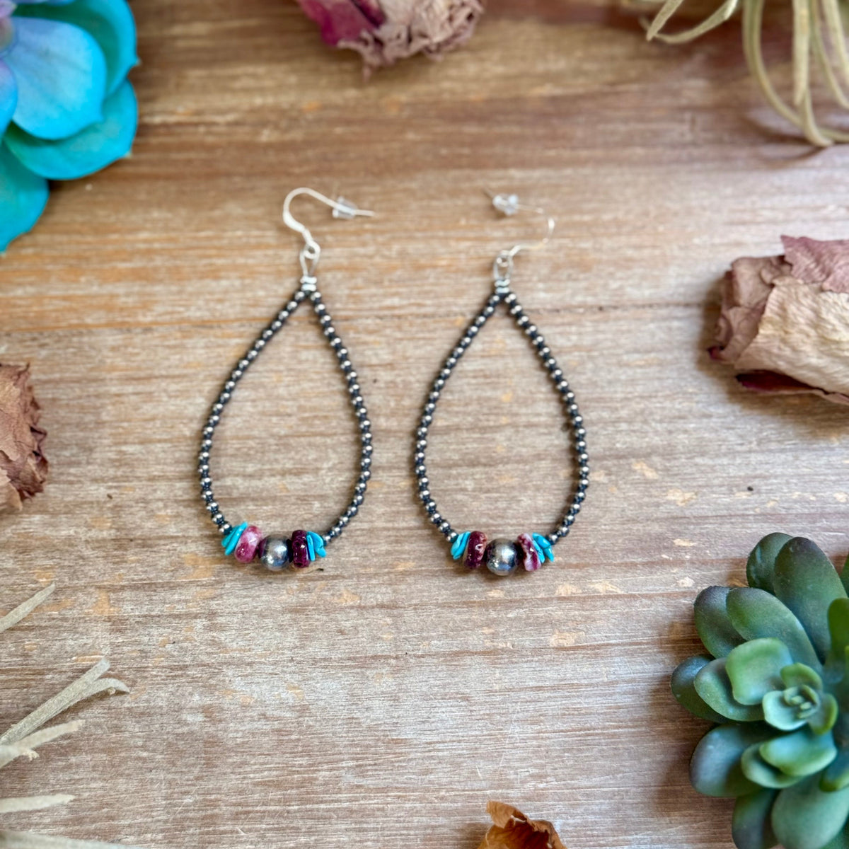 Purple Spiny Oyster &amp; Turquoise Statement Earrings