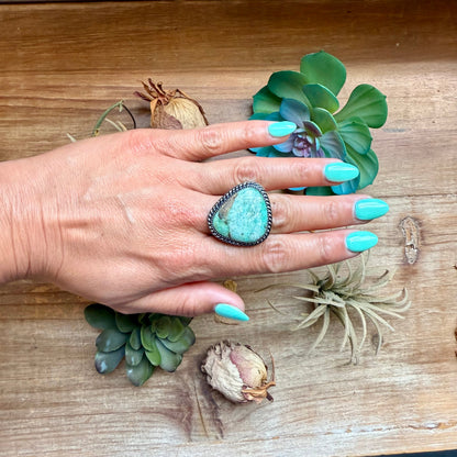 MJ Light Turquoise Freeform Sterling Silver Ring